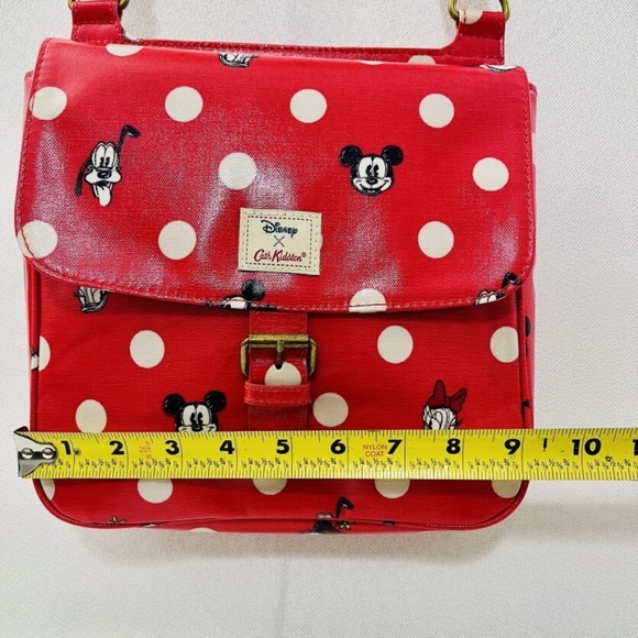 Disney + Cath Kidston Crossbody Red w White polka Dots Mickey Minnie Pluto EUC - Picture 3 of 15